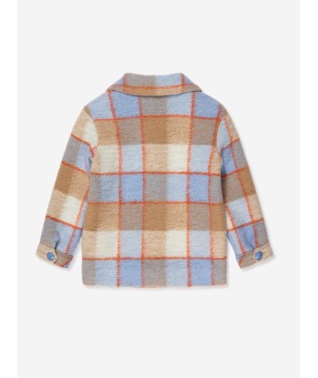 Gucci Baby Boys Checked Jacket in Blue Véritable concentré