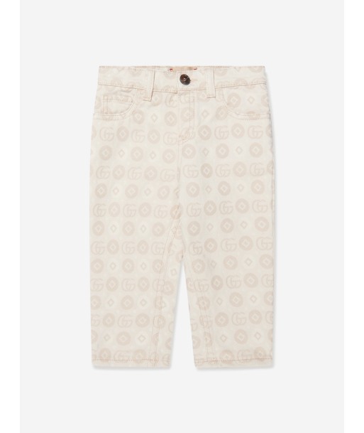 Gucci Baby GG Logo Jeans in Ivory pas chere