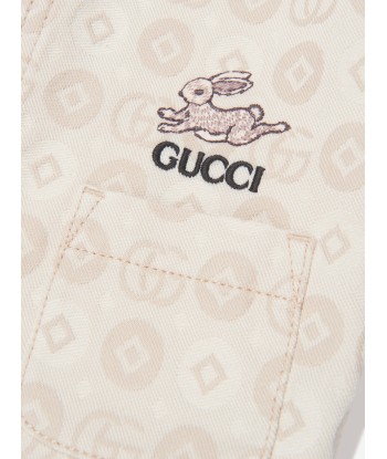 Gucci Baby GG Bunny Denim Dungarees in Ivory vente chaude votre 