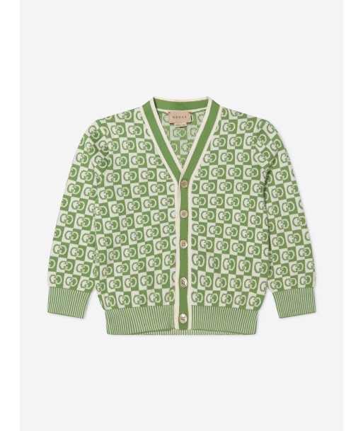 Gucci Kids GG Knitted Cardigan in Green 2 - 3 jours ouvrés.