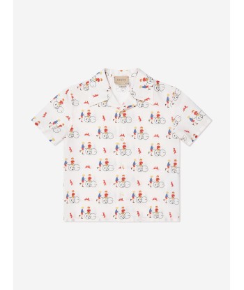 Gucci Boys Short Sleeve Shirt in Ivory Dans la société mordern