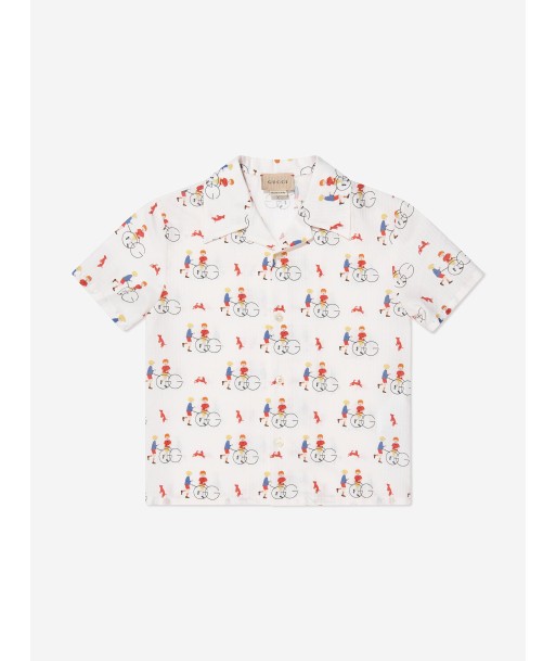 Gucci Boys Short Sleeve Shirt in Ivory Dans la société mordern