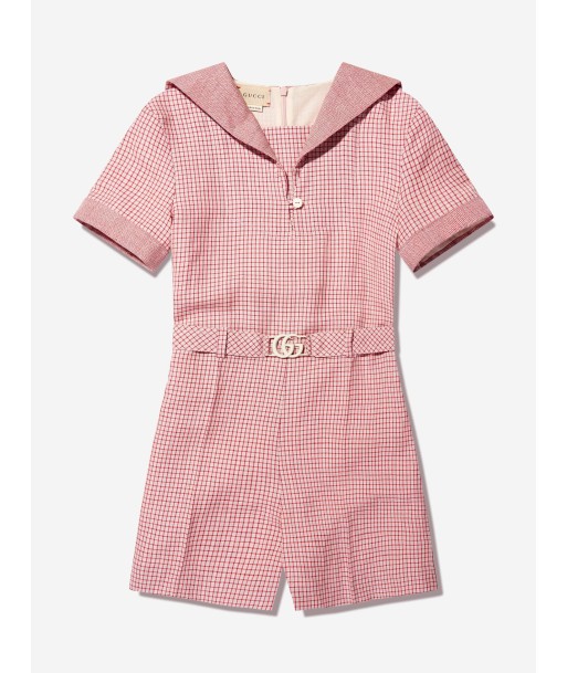 Gucci Girls Belted Playsuit in Pink Amélioration de cerveau avec