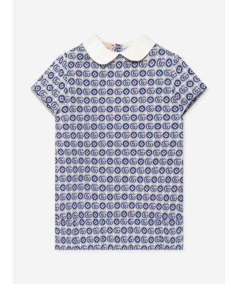 Gucci Baby Girls GG Logo Dress in Navy outlet