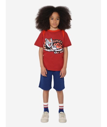 Gucci Boys Tiger T-Shirt in Red Dans la société mordern