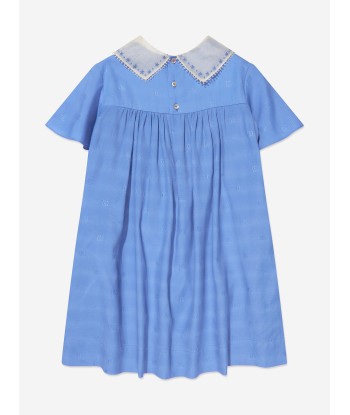 Gucci Girls GG Logo Dress in Blue chez Cornerstreet bien 