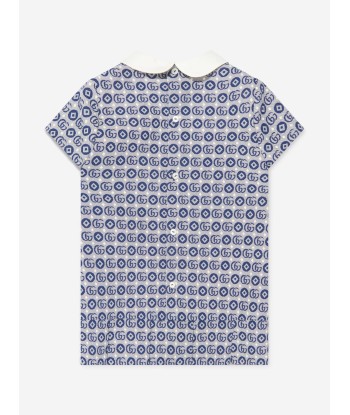 Gucci Baby Girls GG Logo Dress in Navy outlet