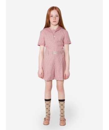 Gucci Girls Belted Playsuit in Pink Amélioration de cerveau avec