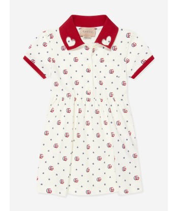 Gucci Baby Girls GG Logo Dress in Ivory Paris Déstockage Promo