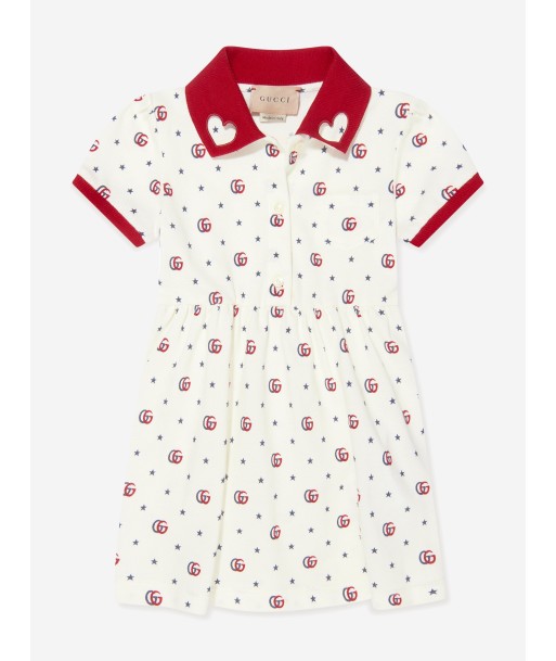 Gucci Baby Girls GG Logo Dress in Ivory Paris Déstockage Promo