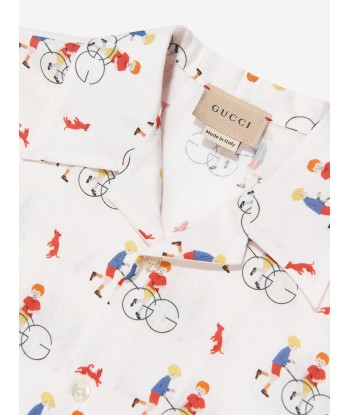 Gucci Boys Short Sleeve Shirt in Ivory Dans la société mordern