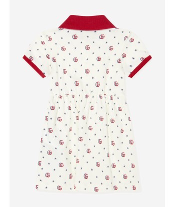 Gucci Baby Girls GG Logo Dress in Ivory Paris Déstockage Promo