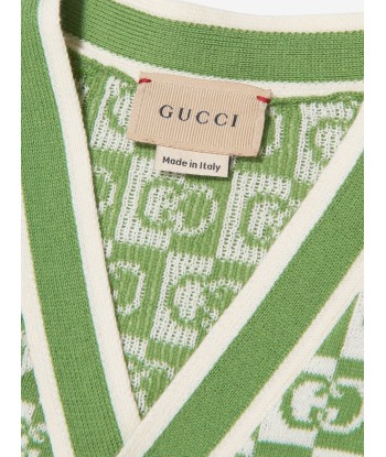 Gucci Kids GG Knitted Cardigan in Green 2 - 3 jours ouvrés.