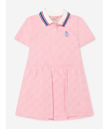 Gucci Girls GG Jacquard Logo Dress in Pink soldes