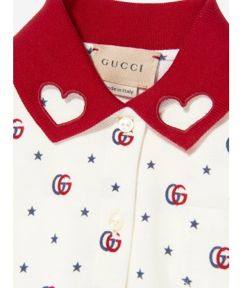 Gucci Baby Girls GG Logo Dress in Ivory Paris Déstockage Promo