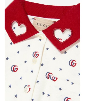 Gucci Girls Logo Polo Dress in White Livraison rapide