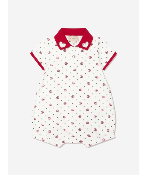 Gucci Baby Girls GG Logo Romper in White votre restaurant rapide dans 