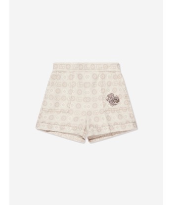 Gucci Girls GG Logo Denim Shorts in Ivory Economisez 