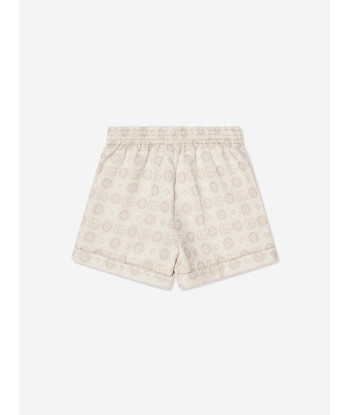 Gucci Girls GG Logo Denim Shorts in Ivory Economisez 