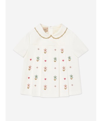 Gucci Baby Girls Embroidered Blouse in White solde