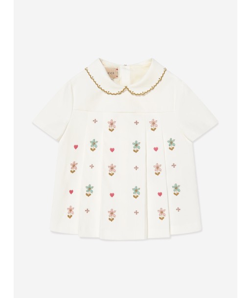 Gucci Baby Girls Embroidered Blouse in White solde