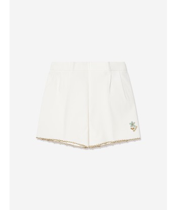 Gucci Baby Girls Embroidered Shorts in White pas cher