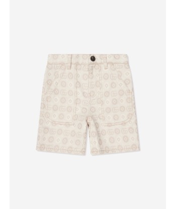 Gucci Kids Jacquard GG Denim Shorts in Ivory du meilleur 