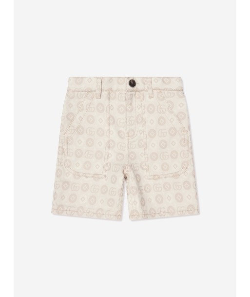 Gucci Kids Jacquard GG Denim Shorts in Ivory du meilleur 