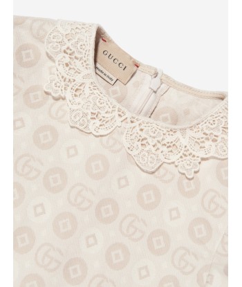 Gucci Girls GG Logo Dress in Ivory les muscles