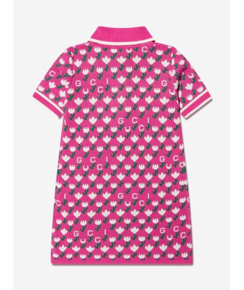 Gucci Girls Jacquard Logo Knitted Dress in Pink Toutes les collections ici