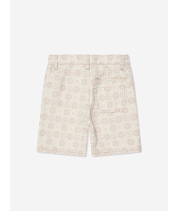 Gucci Kids Jacquard GG Denim Shorts in Ivory du meilleur 