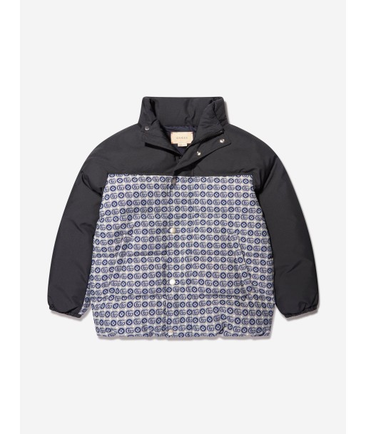 Gucci Kids Down Padded Logo Jacket in Navy Voir les baskets