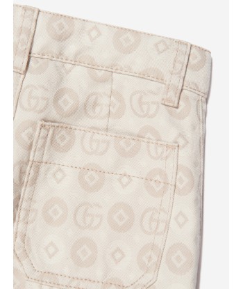 Gucci Kids Jacquard GG Denim Shorts in Ivory du meilleur 