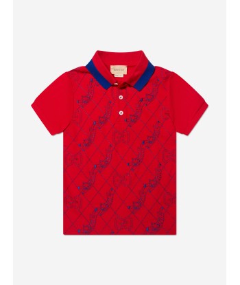 Gucci Boys Logo Polo Shirt in Red ouvre sa boutique