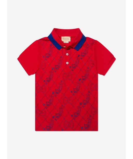 Gucci Boys Logo Polo Shirt in Red ouvre sa boutique