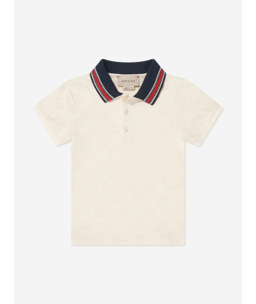 Gucci Baby Boys Polo Shirt in Ivory destockage