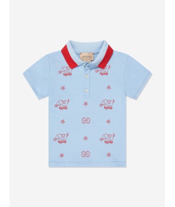 Gucci Baby Boys Polo Shirt in Blue Pour