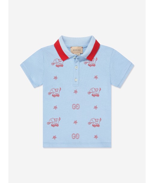 Gucci Baby Boys Polo Shirt in Blue Pour