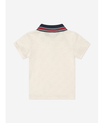 Gucci Baby Boys Polo Shirt in Ivory destockage