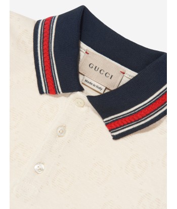 Gucci Baby Boys Polo Shirt in Ivory destockage