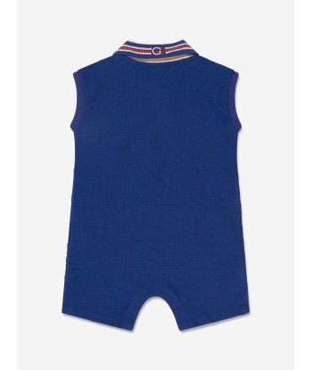 Gucci Baby Boys Sleeveless Romper in Navy Profitez des Offres !