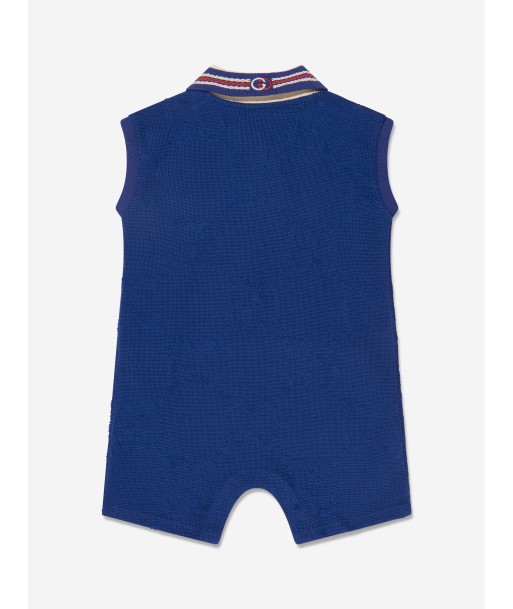 Gucci Baby Boys Sleeveless Romper in Navy Profitez des Offres !