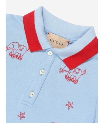 Gucci Baby Boys Polo Shirt in Blue Pour