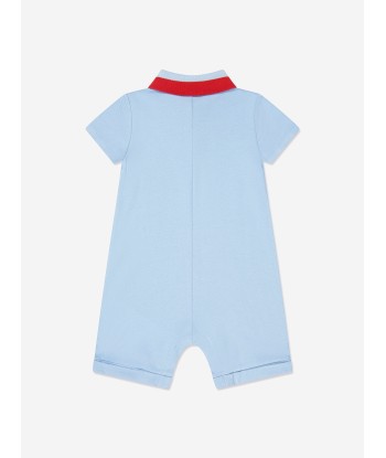 Gucci Baby Boys Polo Romper in Blue basket pas cher