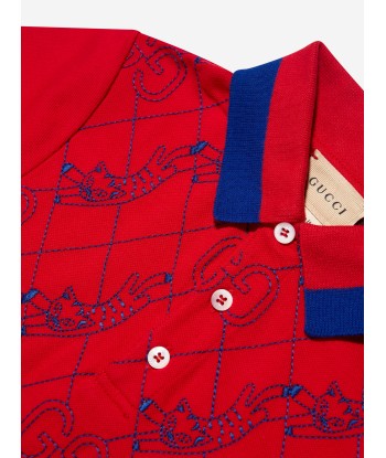 Gucci Boys Logo Polo Shirt in Red ouvre sa boutique