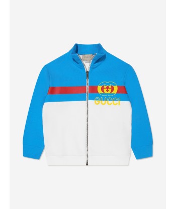 Gucci Baby Boys Logo Zip Up Top in Blue livraison gratuite