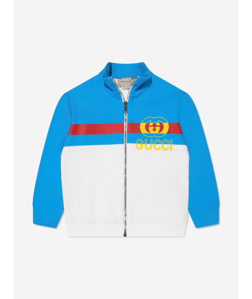 Gucci Baby Boys Logo Zip Up Top in Blue livraison gratuite