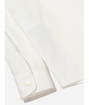 Gucci Boys Long Sleeve Embroidered Shirt in Ivory prix pour 