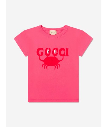 Gucci Kids Crab Logo T-Shirt in Pink des créatures d'habitude