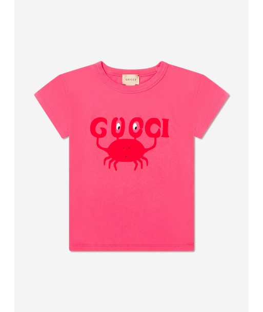 Gucci Kids Crab Logo T-Shirt in Pink des créatures d'habitude